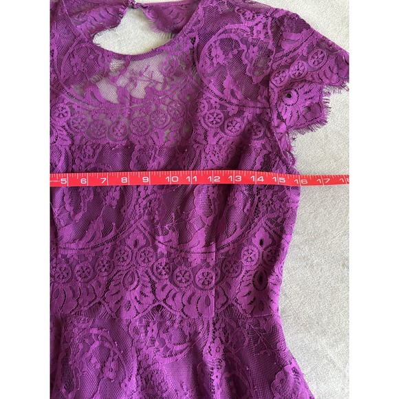 BB Dakota Women's 8 Purple Rhianna Illusions Fit & Flair Open Back Lace Dress - Picture 8 of 11